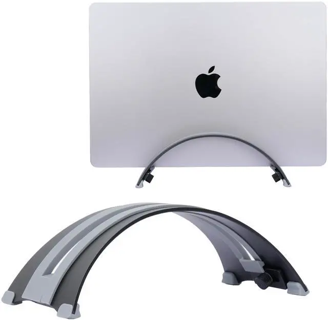 Main image of Psitek Adjustable Vertical Laptop Stand - 6061 Aluminum, CNC Precision, Anodized Finish, Fits All Laptops Including 17-inch, Ventilated Design, Anti-Slip Silicone Pads, ARC Shaped Stands