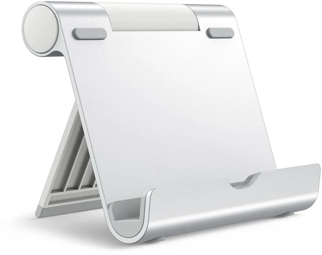 Main image of Foldable Tablet Stand for 4-11" Tablets and Phones, Silver | Adjustable Portable Desktop Holder, Foldable Dock for iPad/iPad Pro/Air/Mini, Galaxy Tab A8/A7 Lite/A7/S8/S7, Kindle, etc