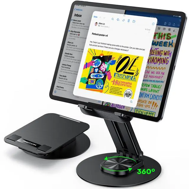 Main image of Tablet Stand for iPad, Adjustable Tablet Holder for Desk, Portable Monitor Stand Compatible with 4-15.6" Tablets Kindle Such as iPad Pro 11, 10.2, 13, Air/Mini