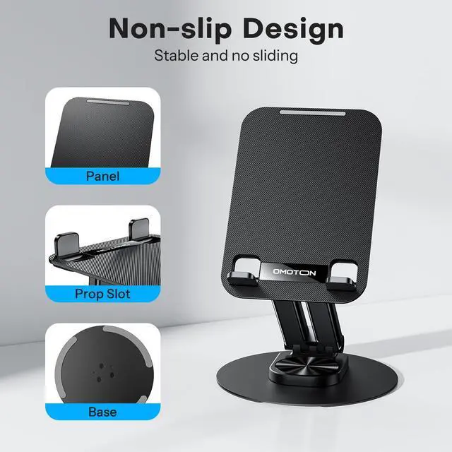 Alt view image 6 of 7 - Tablet Stand for iPad, Adjustable Tablet Holder for Desk, Portable Monitor Stand Compatible with 4-15.6" Tablets Kindle Such as iPad Pro 11, 10.2, 13, Air/Mini