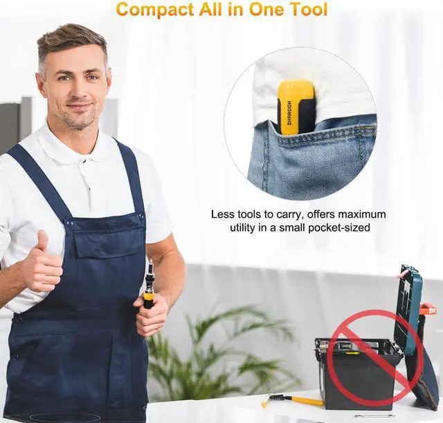 Alt view image 6 of 7 - Ratcheting Multi Bit Screwdriver - 13-in-1 Tool Set, Flat Head/Square/Torx/Hex/Phillips, 180 Degree Pivoting Adjustable Angle Magnetic Screwdriver