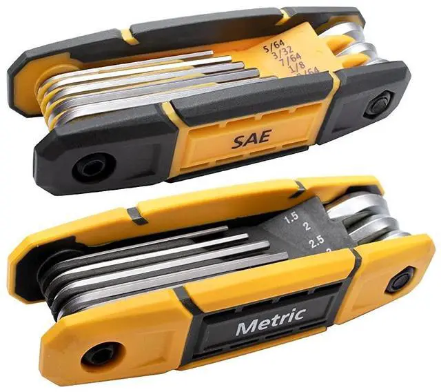 Main image of 17pcs Folding Allen Wrench Set | Metric & Standard SAE - Key Tool 2 Pack Portable Hex for Basic Home Repair and General Applications