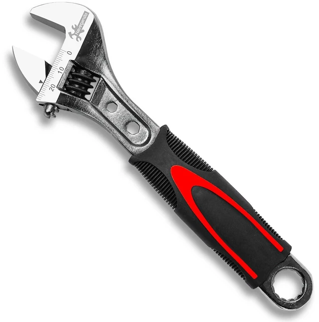 Main image of 8 Inch Adjustable Wrench, High Carbon Steel, Non-Slip Grip | Drop Forged High Carbon Steel 8 Inch Adjustable Wrench, 6-24mm Jaw Opening, Non-Slip Grip for Home DIY & Daily Repair
