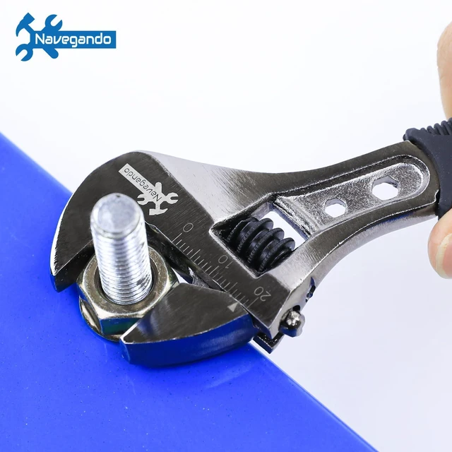 Alt view image 5 of 7 - 8 Inch Adjustable Wrench, High Carbon Steel, Non-Slip Grip | Drop Forged High Carbon Steel 8 Inch Adjustable Wrench, 6-24mm Jaw Opening, Non-Slip Grip for Home DIY & Daily Repair