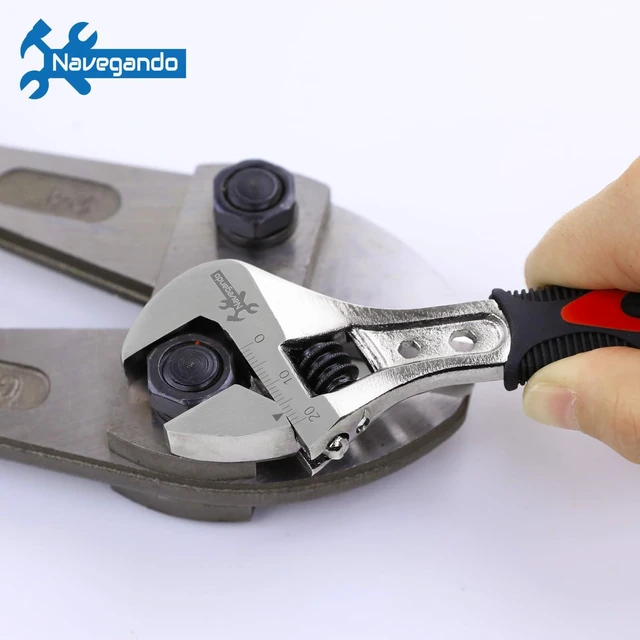 Alt view image 6 of 7 - 8 Inch Adjustable Wrench, High Carbon Steel, Non-Slip Grip | Drop Forged High Carbon Steel 8 Inch Adjustable Wrench, 6-24mm Jaw Opening, Non-Slip Grip for Home DIY & Daily Repair