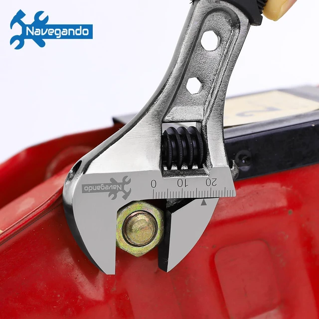 Alt view image 7 of 7 - 8 Inch Adjustable Wrench, High Carbon Steel, Non-Slip Grip | Drop Forged High Carbon Steel 8 Inch Adjustable Wrench, 6-24mm Jaw Opening, Non-Slip Grip for Home DIY & Daily Repair