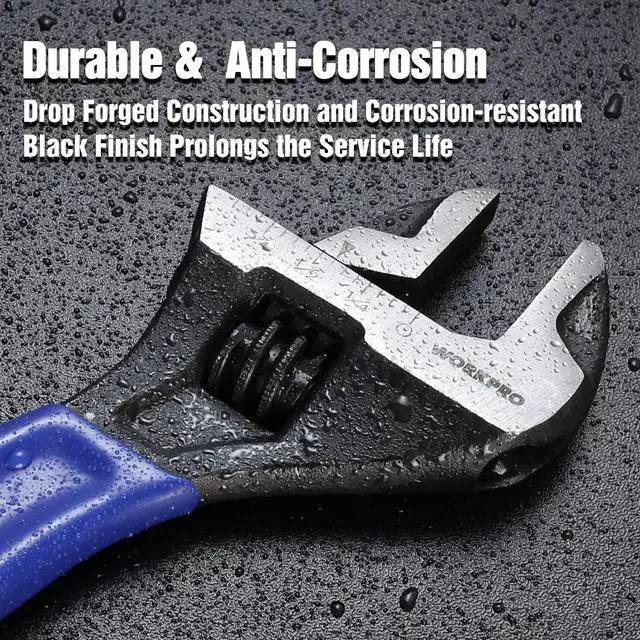 Alt view image 5 of 7 - 6-Inch Compact Adjustable Wrench, Wide Jaw Cr-V steel Wrench | Black Oxide Finish, Metric & SAE Scales, Fits M6M16 bolts for Home Repairs, Garage, DIY and Light Workshop Use.