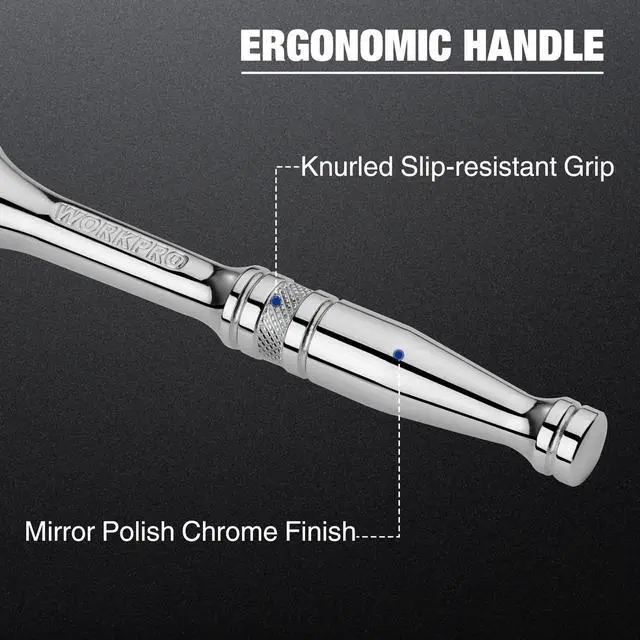 Alt view image 5 of 7 - 3/8-Inch Drive Ratchet, Quick-Release 72-Tooth Ratchet Wrench | Reversible 3/8 Drive Ratchet Handle, Chrome Alloy Made, Cr-Mo Head, Full Polished