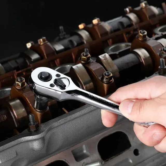 Alt view image 7 of 7 - 3/8-Inch Drive Ratchet, Quick-Release 72-Tooth Ratchet Wrench | Reversible 3/8 Drive Ratchet Handle, Chrome Alloy Made, Cr-Mo Head, Full Polished