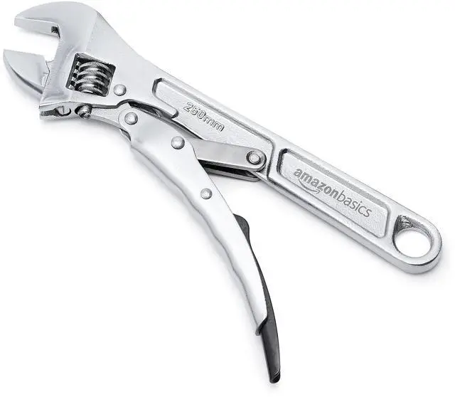 Alt view image 2 of 7 - 10 inch Locking Adjustable Wrench, Precision Machined, Rust Resistant, 2.7 inch x 0.75 inch