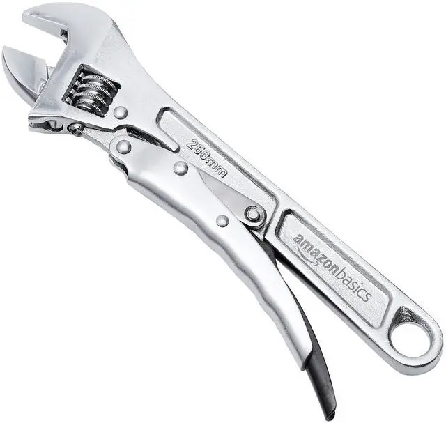 Main image of 10 inch Locking Adjustable Wrench, Precision Machined, Rust Resistant, 2.7 inch x 0.75 inch