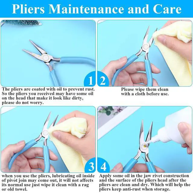 Alt view image 2 of 7 - 3pcs Jewelry Making Plier Tools with Needle/Chain/Round Nose Pliers and Wire Cutter for Jewelry Repair, Wire Wrapping, Crafts, Jewelry Making Supplies