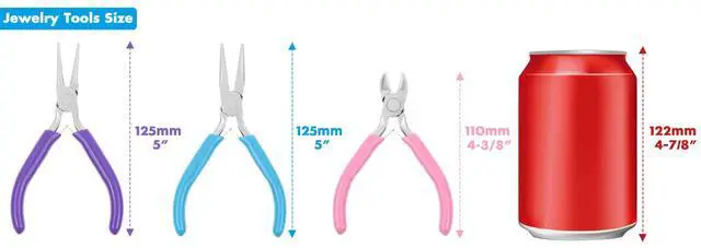 Alt view image 5 of 7 - 3pcs Jewelry Making Plier Tools with Needle/Chain/Round Nose Pliers and Wire Cutter for Jewelry Repair, Wire Wrapping, Crafts, Jewelry Making Supplies