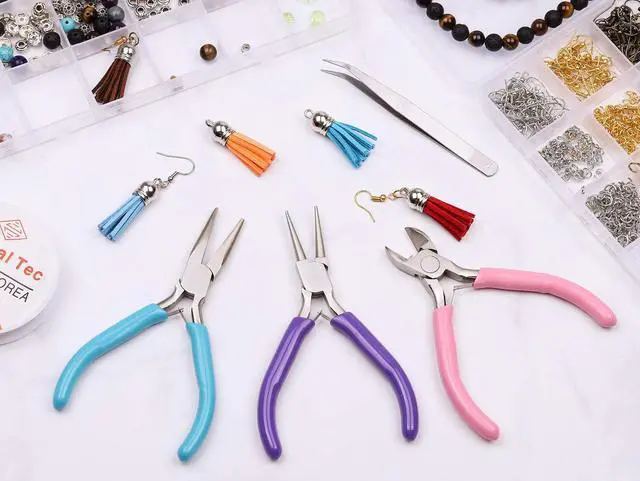 Alt view image 7 of 7 - 3pcs Jewelry Making Plier Tools with Needle/Chain/Round Nose Pliers and Wire Cutter for Jewelry Repair, Wire Wrapping, Crafts, Jewelry Making Supplies