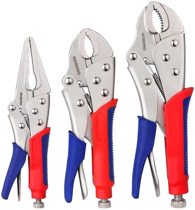 Main image of 3-Piece Locking Pliers Set, Heavy-Duty Cr-V Steel