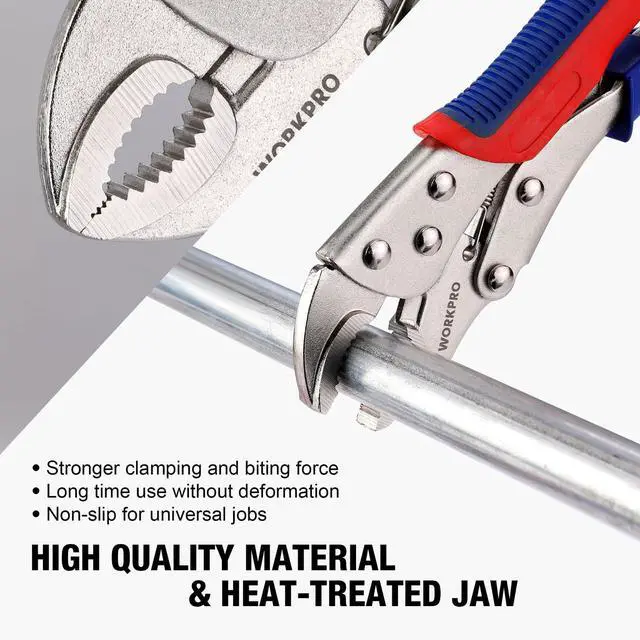 Alt view image 3 of 7 - 3-Piece Locking Pliers Set, Heavy-Duty Cr-V Steel