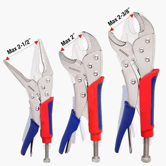 Alt view image 6 of 7 - 3-Piece Locking Pliers Set, Heavy-Duty Cr-V Steel