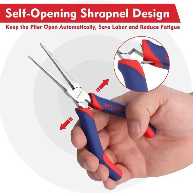 Alt view image 4 of 7 - 6" Needle Nose Pliers (Smooth Jaw), Mini Long Nose Pliers with Comfort Grip Handles, Jewelry Pliers for Wire Wrapping, Crafts, Jewelry Making Supplies, 6" 1PC