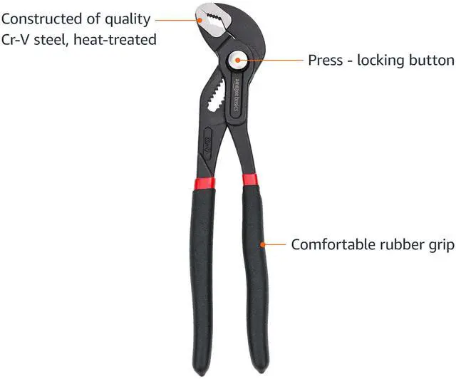 Alt view image 3 of 5 - 3-Piece Quick Release Groove Joint Pliers Set, Drop Forged Chrome Vanadium Steel with Comfortable Rubber Grip, Adjustable, 7-inch, 10-inch, and 12-inch, Black