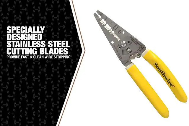 Alt view image 4 of 7 - Wire Stripper for 10/2 & 12/2 NM Romex - Multi-Purpose Electrical Tool - Stainless Steel Blades - Clean Cutting - Screw Shears - Compact Hand Tool for Jobsite Use