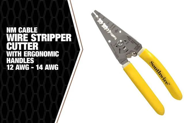 Alt view image 3 of 7 - Wire Stripper for 10/2 & 12/2 NM Romex - Multi-Purpose Electrical Tool - Stainless Steel Blades - Clean Cutting - Screw Shears - Compact Hand Tool for Jobsite Use