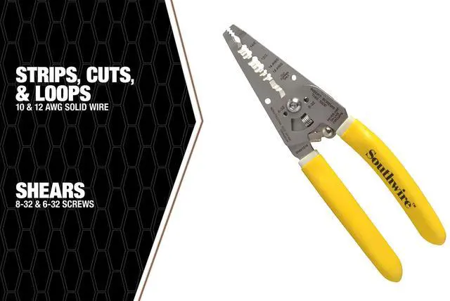 Alt view image 5 of 7 - Wire Stripper for 10/2 & 12/2 NM Romex - Multi-Purpose Electrical Tool - Stainless Steel Blades - Clean Cutting - Screw Shears - Compact Hand Tool for Jobsite Use