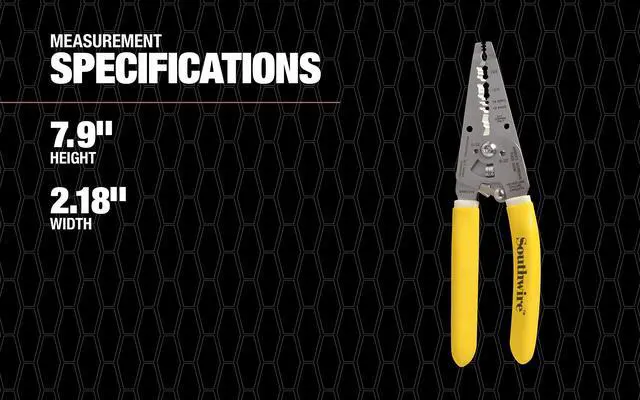 Alt view image 7 of 7 - Wire Stripper for 10/2 & 12/2 NM Romex - Multi-Purpose Electrical Tool - Stainless Steel Blades - Clean Cutting - Screw Shears - Compact Hand Tool for Jobsite Use