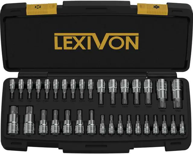 Main image of Master TORX Bit Socket Set, Premium S2 Alloy Steel | Complete 34-Piece, Solid Star & Tamper Proof T6 ~ T70 | Enhanced Storage Case (LX-149)
