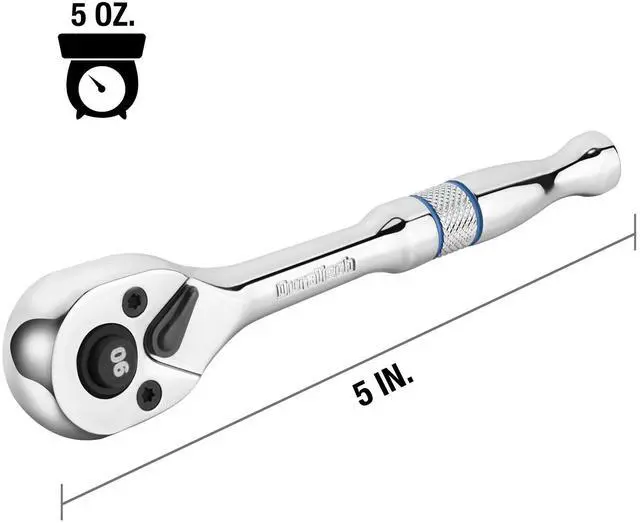 Alt view image 2 of 7 - 1/4-Inch Drive Ratchet, 90-Tooth Quick-release Ratchet Wrench, Reversible, Cr-V Made, Full Polished, Stocking Stuffers for Men Women Gifts for Men Gifts for Women