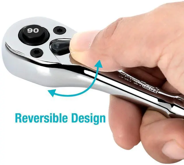Alt view image 4 of 7 - 1/4-Inch Drive Ratchet, 90-Tooth Quick-release Ratchet Wrench, Reversible, Cr-V Made, Full Polished, Stocking Stuffers for Men Women Gifts for Men Gifts for Women