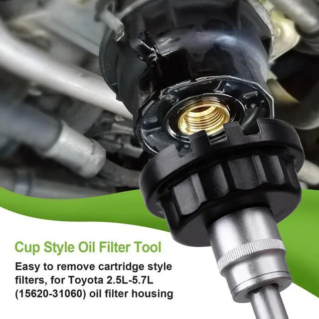 Alt view image 2 of 7 - Oil Filter Wrench for Toyota Oil Filter Removal Tool 64mm 4 Slots | Cap Style for Lexus, Camry, 4 Runner, RAV4, Tundra, Tacoma, Highlander, Sienna, Sequoia, Avaion, Venza 2.5-5.7L Engine