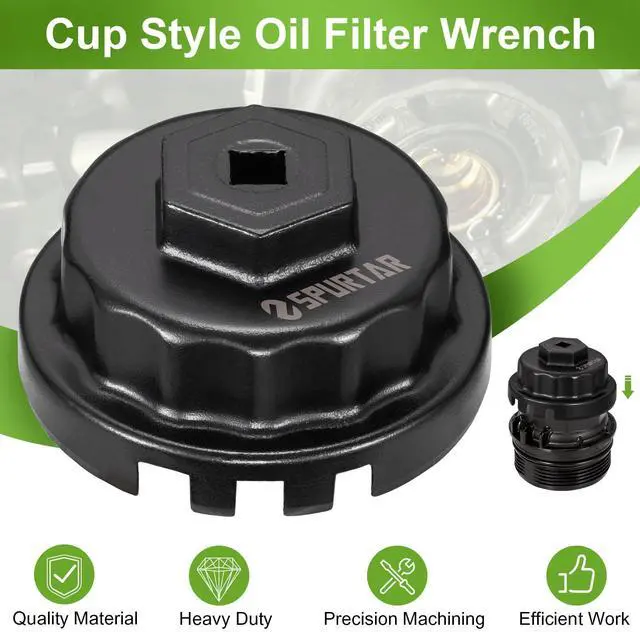 Alt view image 6 of 7 - Oil Filter Wrench for Toyota Oil Filter Removal Tool 64mm 4 Slots | Cap Style for Lexus, Camry, 4 Runner, RAV4, Tundra, Tacoma, Highlander, Sienna, Sequoia, Avaion, Venza 2.5-5.7L Engine