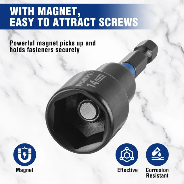 Alt view image 4 of 7 - 39 PCS Magnetic Nut Driver Set, Impact Driver Bit 1/4" Hex Shank SAE & Metric Cr-V Steel Power Nut Drivers with Impact Socket Adapters, Screwdriver Bits, Bit Holder, Sturdy Tool Box