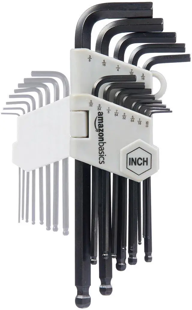 Alt view image 3 of 4 - Hex Key Allen Wrench, Long Arm, Ball End, Metric and Standard Sizes, Chrome Vanadium Steel, 26-Piece with Storage Case