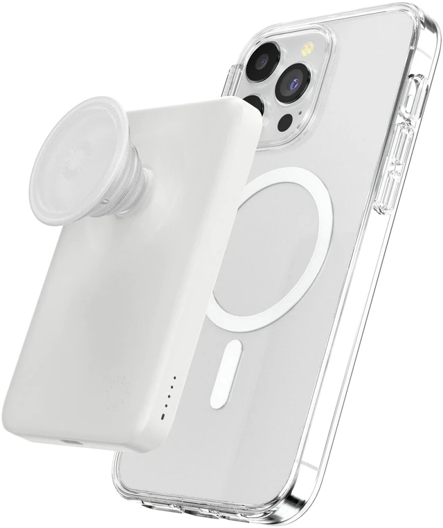 Main image of PowerPack Phone Charger with MagSafe- White | Magnetic Power Bank, Wireless Portable Charging, Black, For iPhone/iPad/Kindle/Android