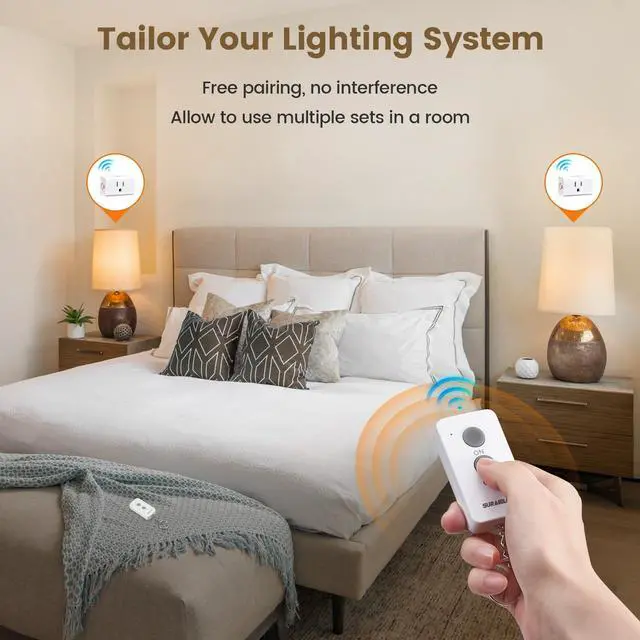 Alt view image 3 of 7 - Remote Control Outlet Plug, Wireless Light Switch, 100ft RF Range
