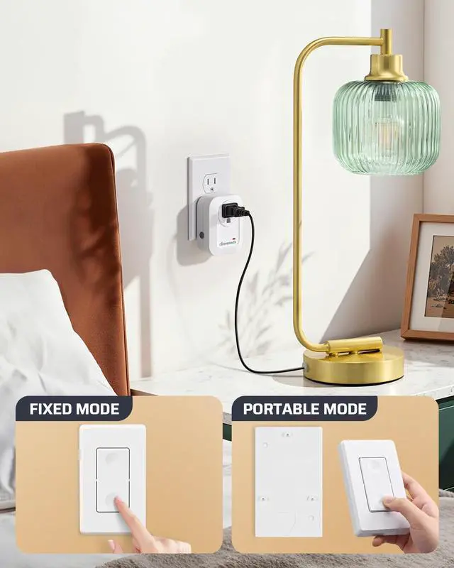 Alt view image 3 of 7 - Remote Control Outlet, Wireless Light Switch for Lamps, Fans, Household Appliances, Up to 100FT Range, Programmable Remote Outlet Switch, White