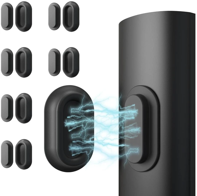 Main image of Magnetic Silicone Remote Control Holder Wall Mount for TV Fan 6 Pack Black | Upgraded Silicone Remote Caddy, Self-Adhesive, Remotes Control Organizer Storage, Home Office Air Conditioner Remote Holder