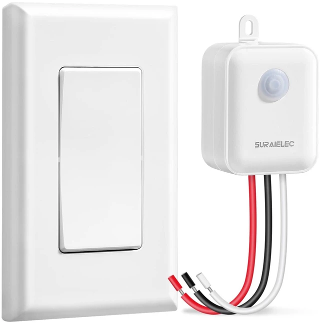 Main image of Wireless Light Switch and Receiver Kit, 15A RF Remote Control | Single Pole, No Wiring, No Interference, 100 ft Range, Expandable Remote Switch for Ceiling Lamp & Fan, Neutral Wire Required