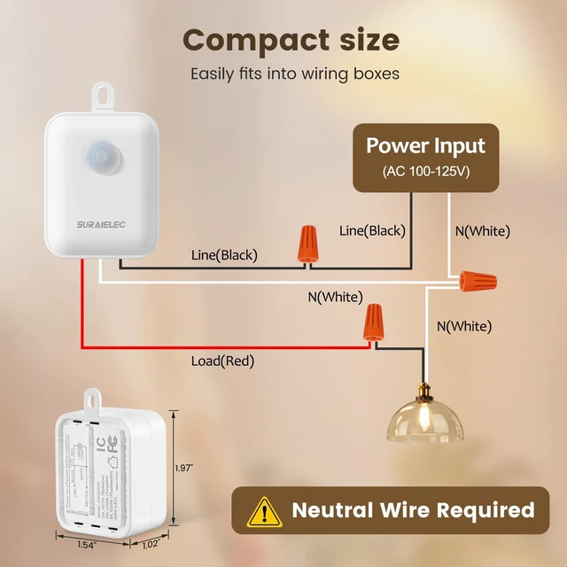Alt view image 5 of 7 - Wireless Light Switch and Receiver Kit, 15A RF Remote Control | Single Pole, No Wiring, No Interference, 100 ft Range, Expandable Remote Switch for Ceiling Lamp & Fan, Neutral Wire Required