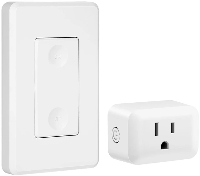 Main image of Remote Control Outlet Plug, 15A/1875W Wireless Light Switch 1 Remote & 1 Outlet, 100FT RF Signal, No Wiring Needed, 125V/60Hz, Ideal for Lamps, Lights, Household Appliances