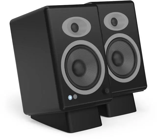 Main image of Desktop Speaker Stands Wedge for Medium Speakers, Anti Vibration Silicone Angled Riser for Computer, Bookshelf, and Studio, Compatible with A5+, HD4, HD6, P4, HDP6 and More
