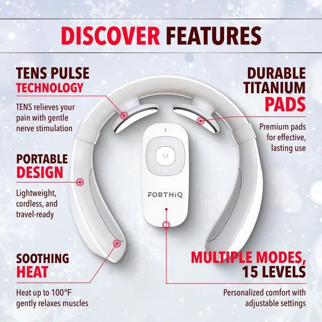 Alt view image 4 of 7 - Neck TENS Machine with Heat, Electric Neck Massager for Pain Relief, 15 Levels Deep Tissue Massage, Portable and Soothing, FSA or HSA Eligible