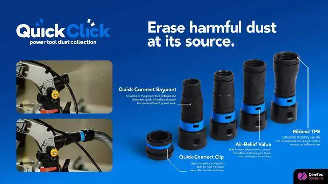 Alt view image 6 of 7 - 94709 Quick Click 16 Ft. Hose for Home and Shop Vacuums with Expanded Multi-Brand Power Tool Adapter Set for Dust Collection