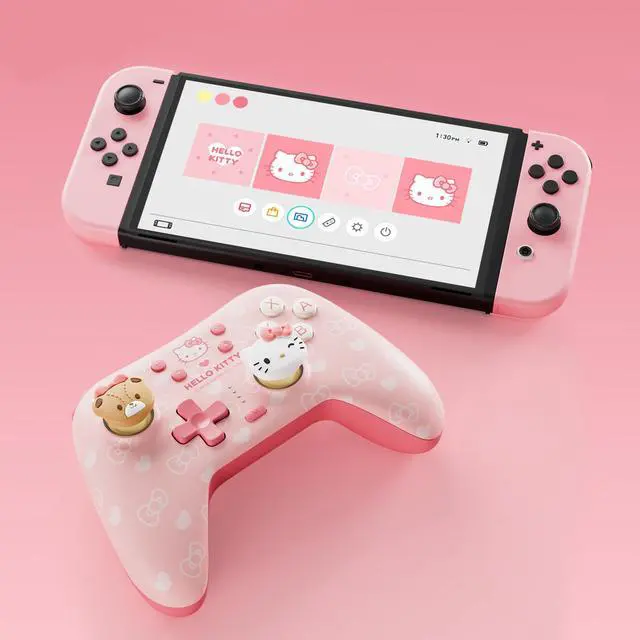 Alt view image 6 of 7 - Pink Switch Controller,Hello Kitty Hall Effect Controllers Wireless for Switch 2/1/OLED/Lite,PC,Android,iOS | Bluetooth + Wired,1000mAh Battery,6-Axis Gyro,Dual Vibration,RGB Breathing Light