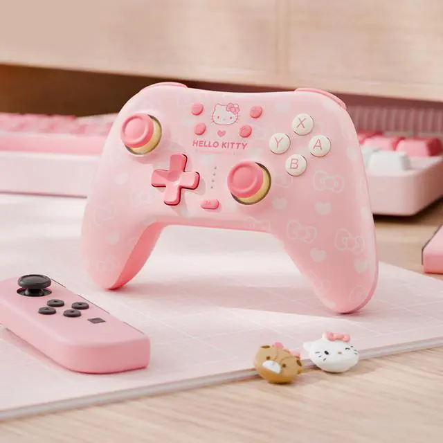 Alt view image 7 of 7 - Pink Switch Controller,Hello Kitty Hall Effect Controllers Wireless for Switch 2/1/OLED/Lite,PC,Android,iOS | Bluetooth + Wired,1000mAh Battery,6-Axis Gyro,Dual Vibration,RGB Breathing Light
