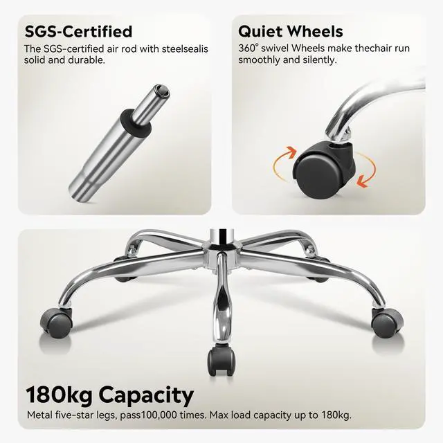 Alt view image 7 of 7 - Office Chair High Back Mesh Ergonomic Desk Chair with Flip-up Armrests, Adjustable Headrest and Lumbar Support, Black