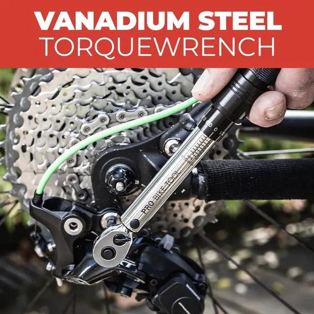 Alt view image 2 of 7 - 1/4 Inch Drive Click Torque Wrench Set - Precise 2 to 20 Nm Bike Tool Kit for Road and Mountain Bikes - Includes 1/4 Torque Wrench, Allen, Torx Bits, Extension Bar and Storage Box