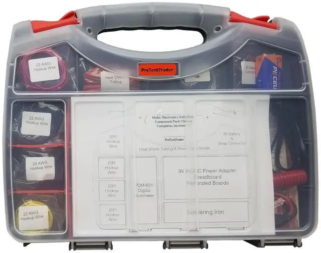 Main image of Make: Electronics Third Edition Kit 1 Deluxe - Beginner, Intermediate, & Advanced (Teen - Adult) Component Pack That Follows The Experiments in Make: Electronics 3rd Ed by Charles Platt