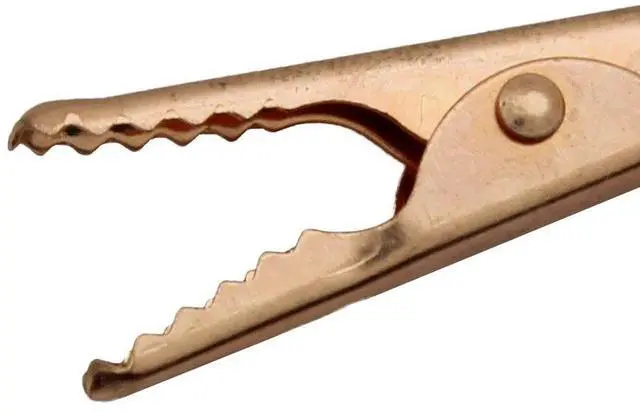 Alt view image 5 of 5 - Solid Copper Alligator Clips 4pc 2-inch Crocodile Jaw Soldering Heat Sink & DIY Electronics Test Clip Wire Connector Rated for 10 Amps (10a) & Up To 10 ga (10 awg) Wire